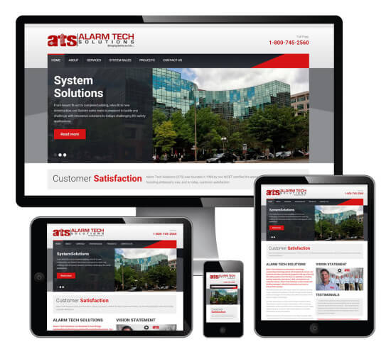 Alarm Tech Solutions website screenshots