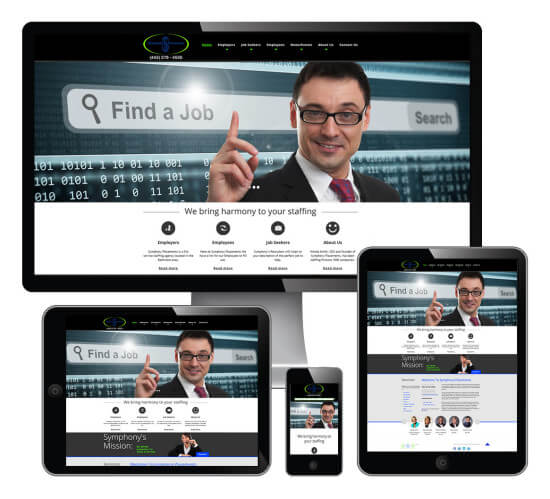Symphony Placements website screenshots