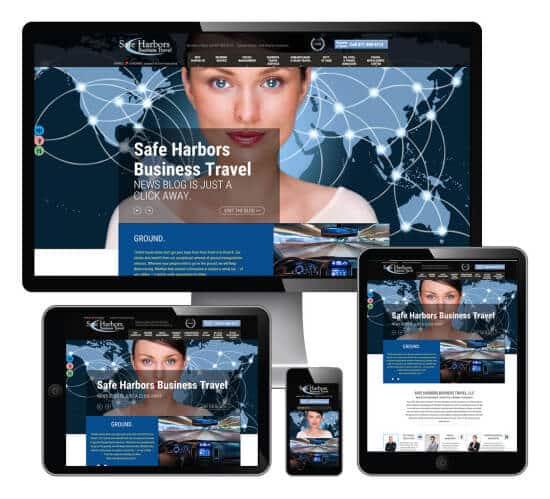 Safe Harbors Business Travel website screenshots