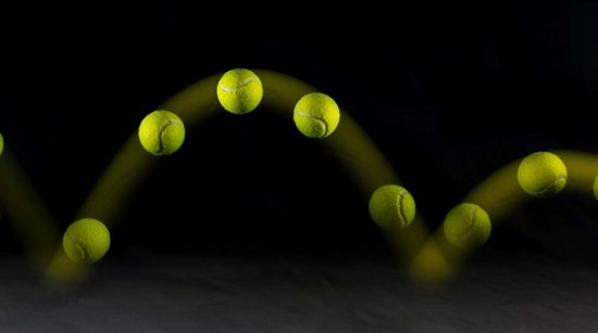 movement of bouncing tennis ball