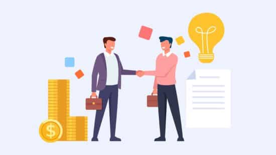 in person business meeting illustration